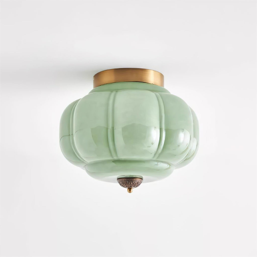 Deckenleuchte im Vintage-Stil mit Jade-Schimmer, Aufbaumontage