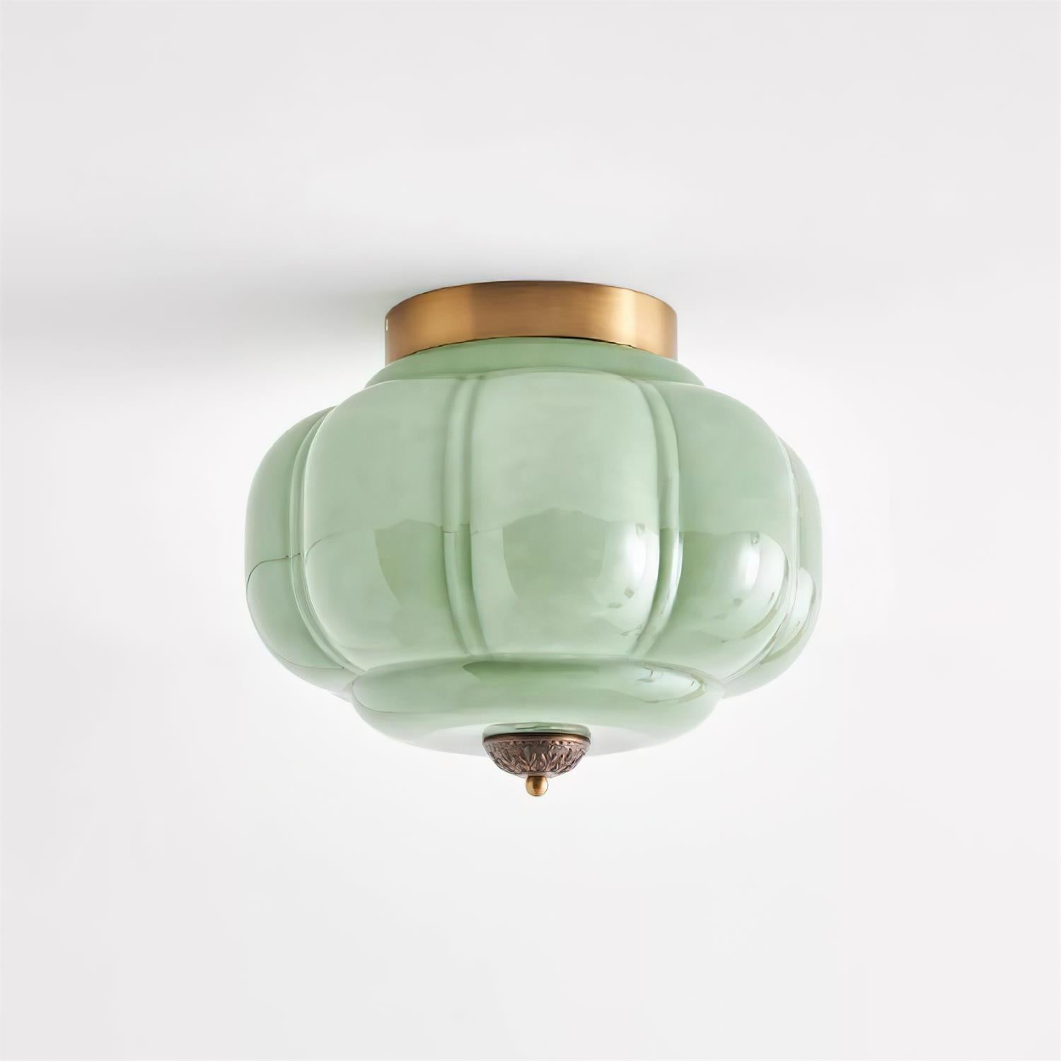 Deckenleuchte im Vintage-Stil mit Jade-Schimmer, Aufbaumontage
