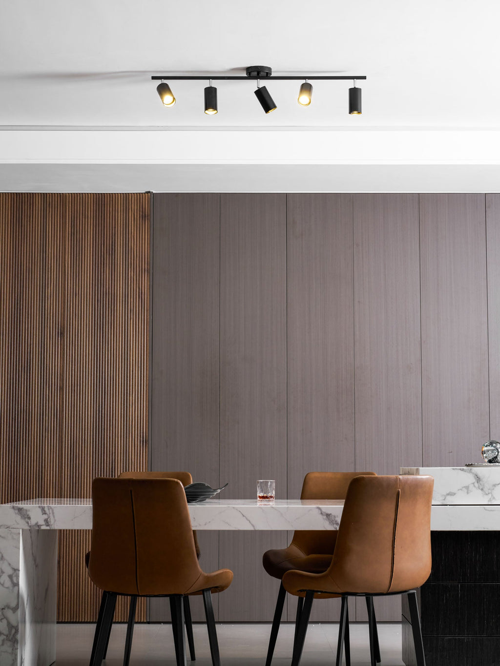 Adjustable Spotlight Ceiling Light Bar in Gold Accent Design