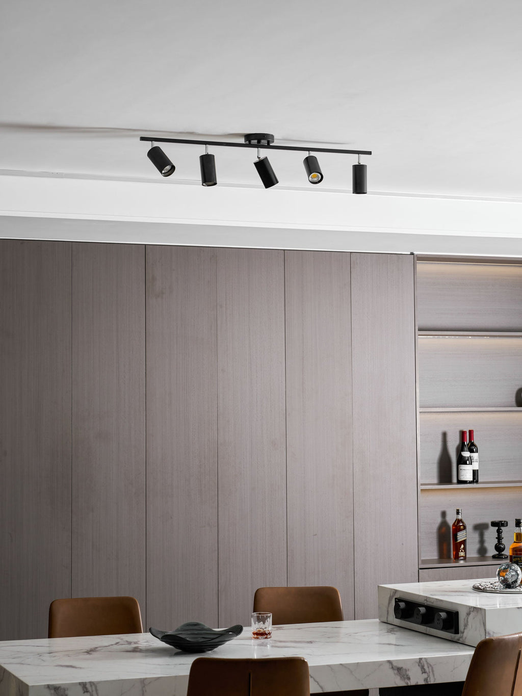 Adjustable Spotlight Ceiling Light Bar in Gold Accent Design