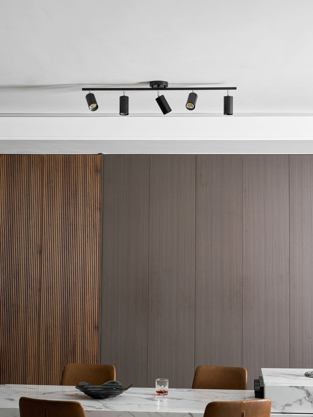 Adjustable Spotlight Ceiling Light Bar in Gold Accent Design