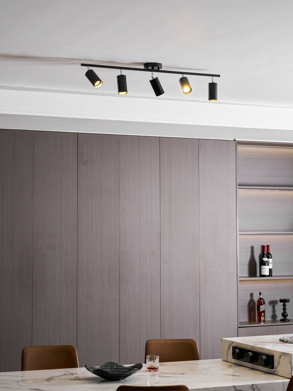 Adjustable Spotlight Ceiling Light Bar in Gold Accent Design