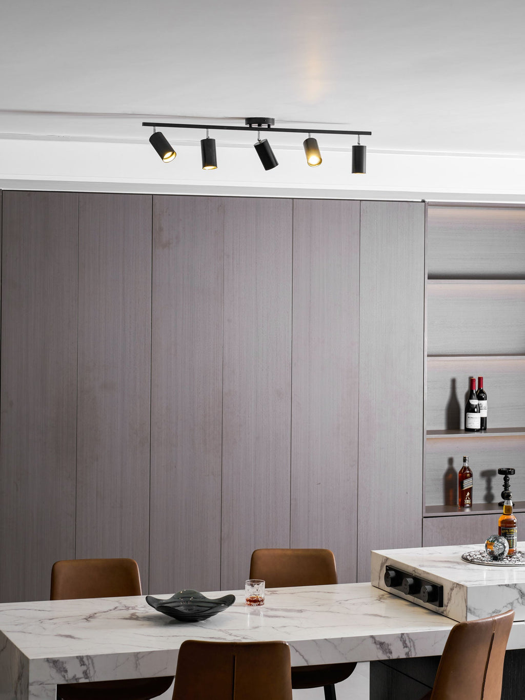 Adjustable Spotlight Ceiling Light Bar in Gold Accent Design