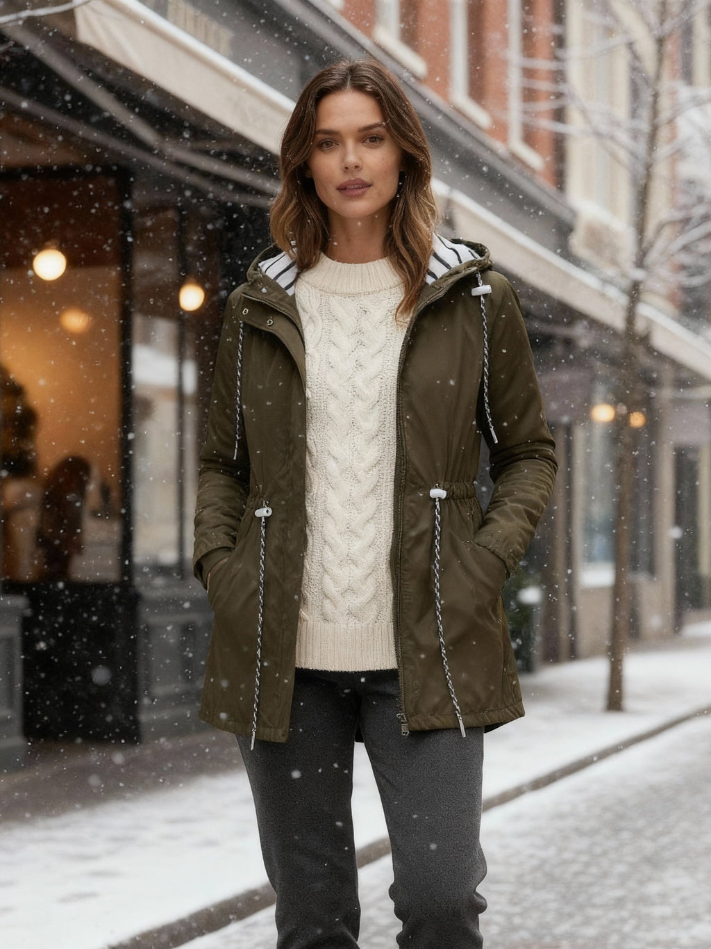 Womens Long Casual Jacket | Belted