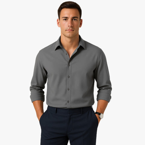Casual Long Sleeve Polo Shirt for Men