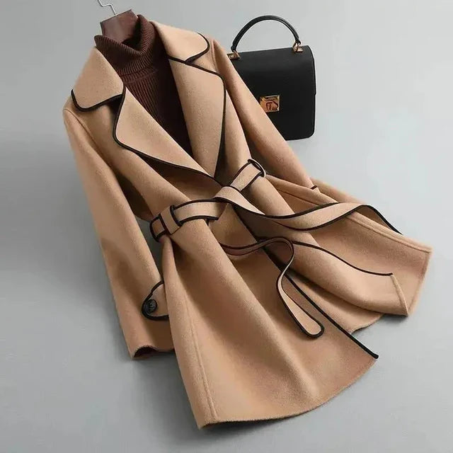 Womens Long Belted Coat | Defined Outline