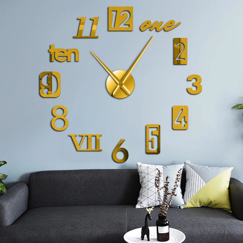 Decorative Wall Clock Silent Analog Wall Mounted Design
