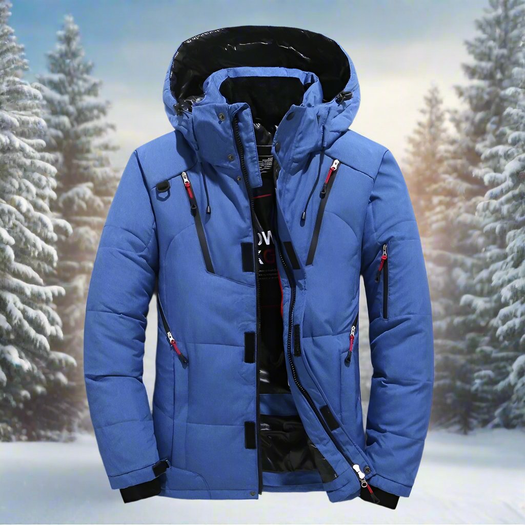 Mens Hooded Winter Jacket With Multi Pocket Design | Cold Season Style