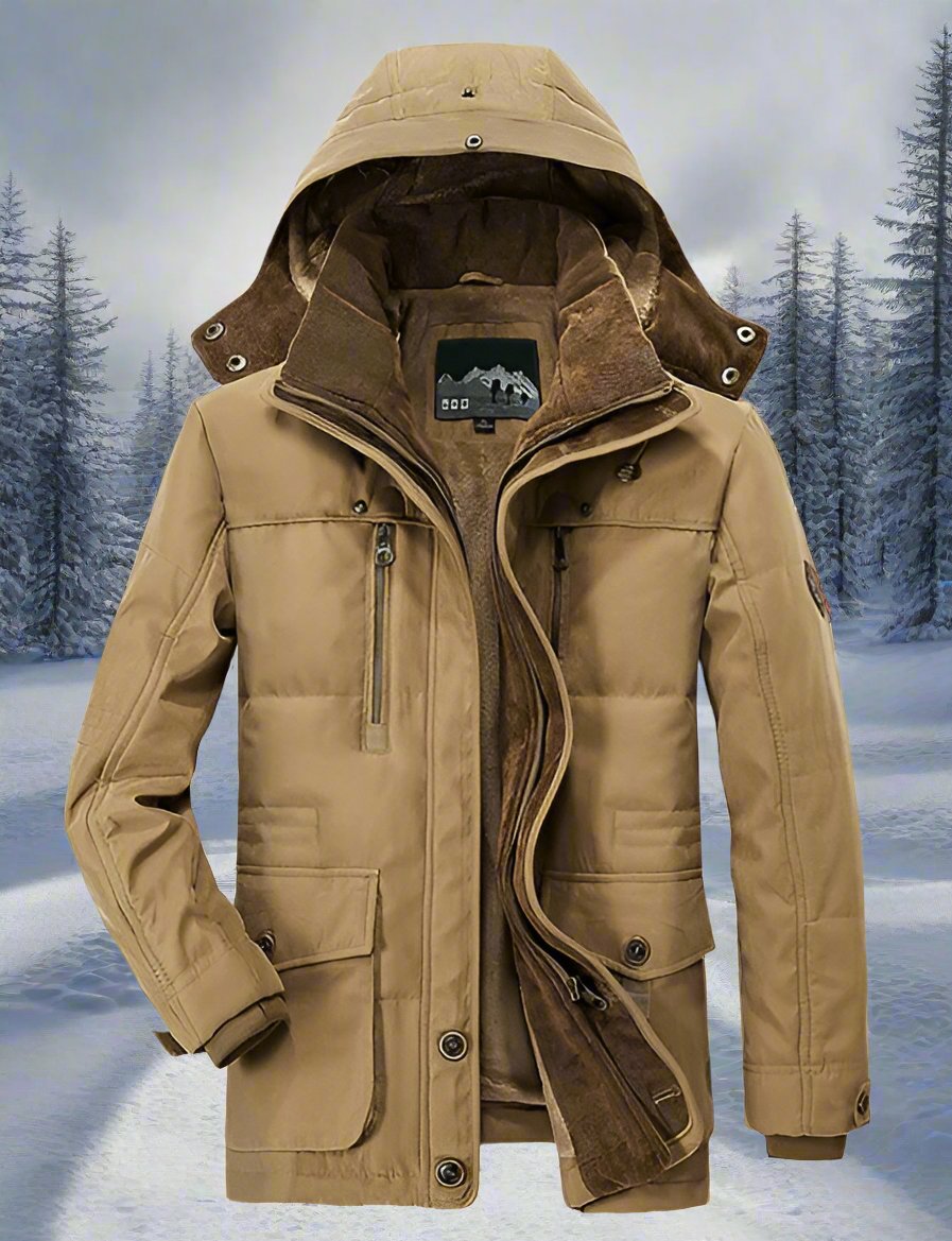 Mens Hooded Winter Jacket With Detachable Hood | Cold Season Design