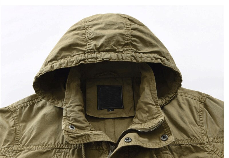Mens Hooded Long Parka Coat | Multi Pocket