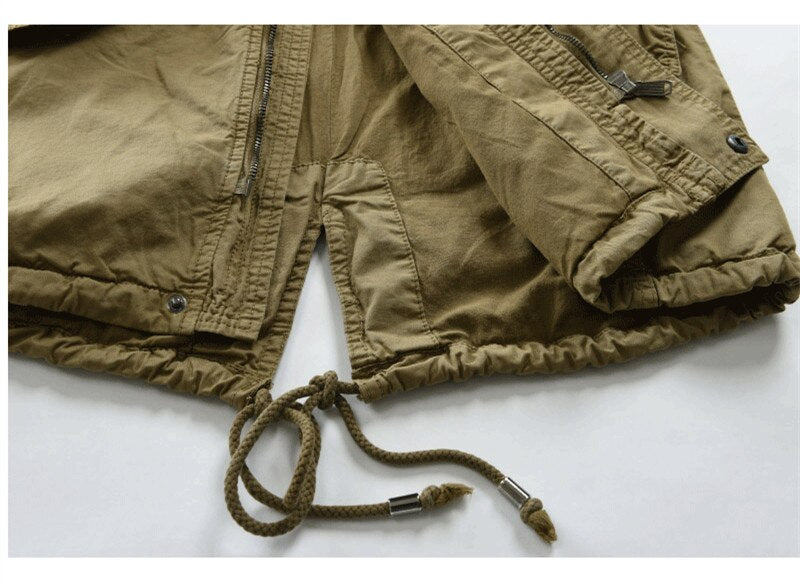 Mens Hooded Long Parka Coat | Multi Pocket