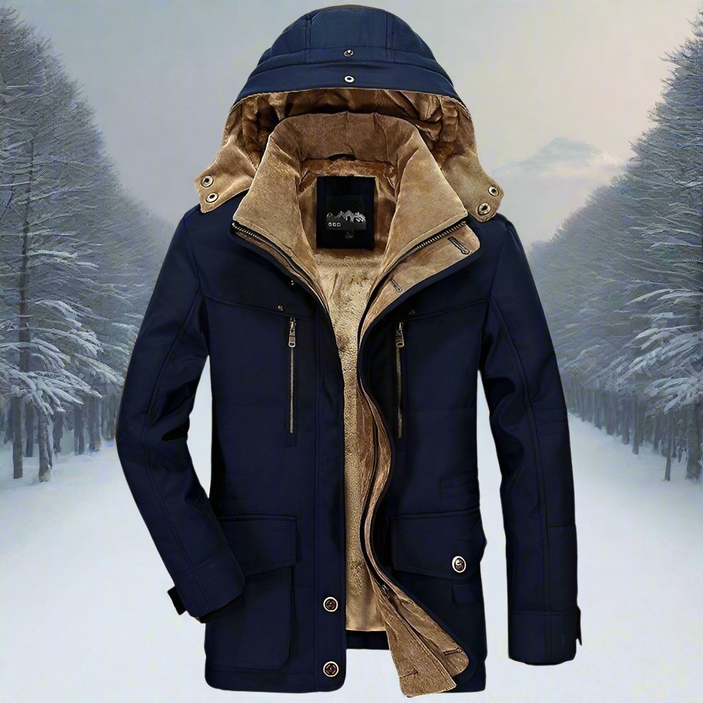 Mens Hooded Winter Jacket With Detachable Hood | Cold Season Design