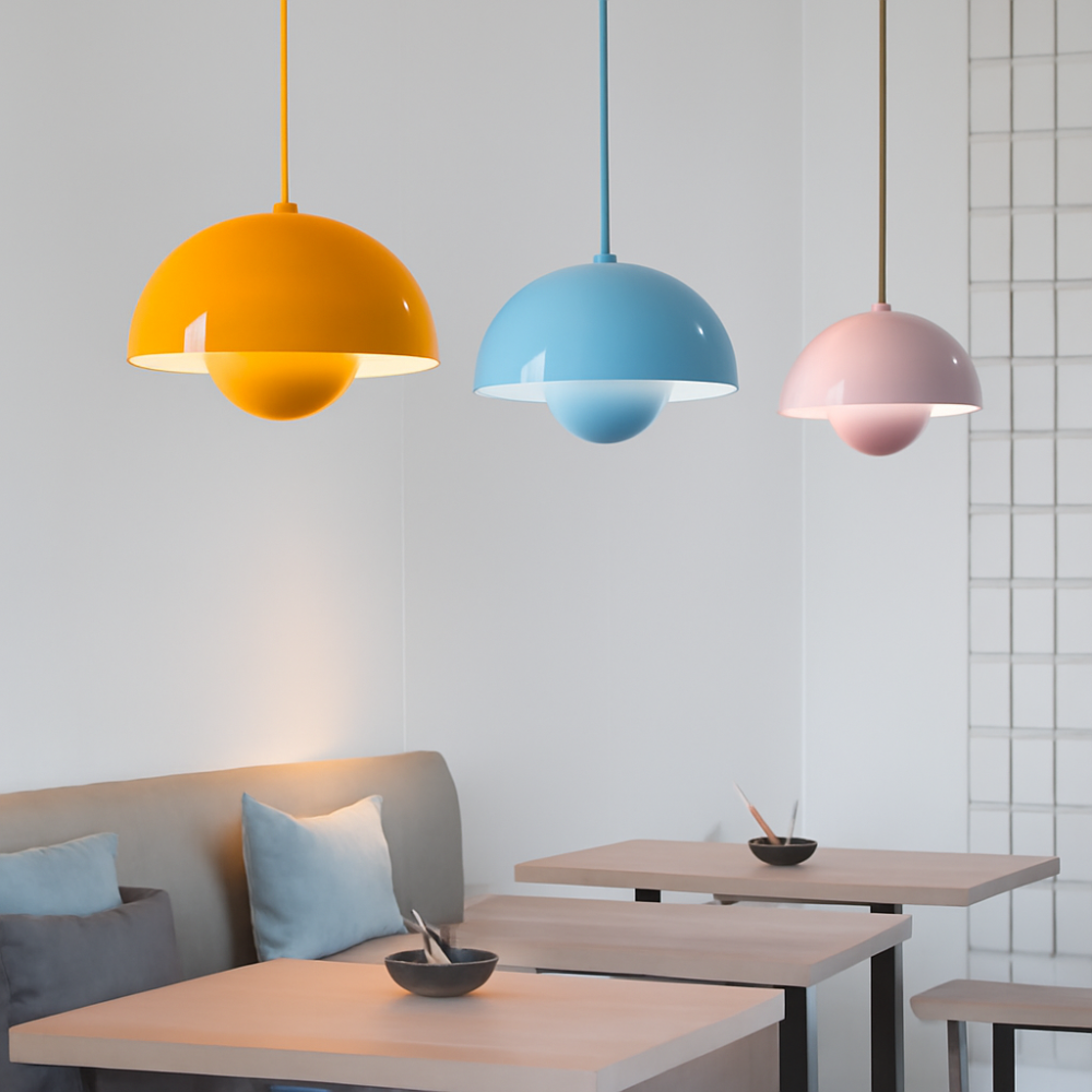 Moderne Halbrund-Hängeleuchte Bunt Skandinavisches Design