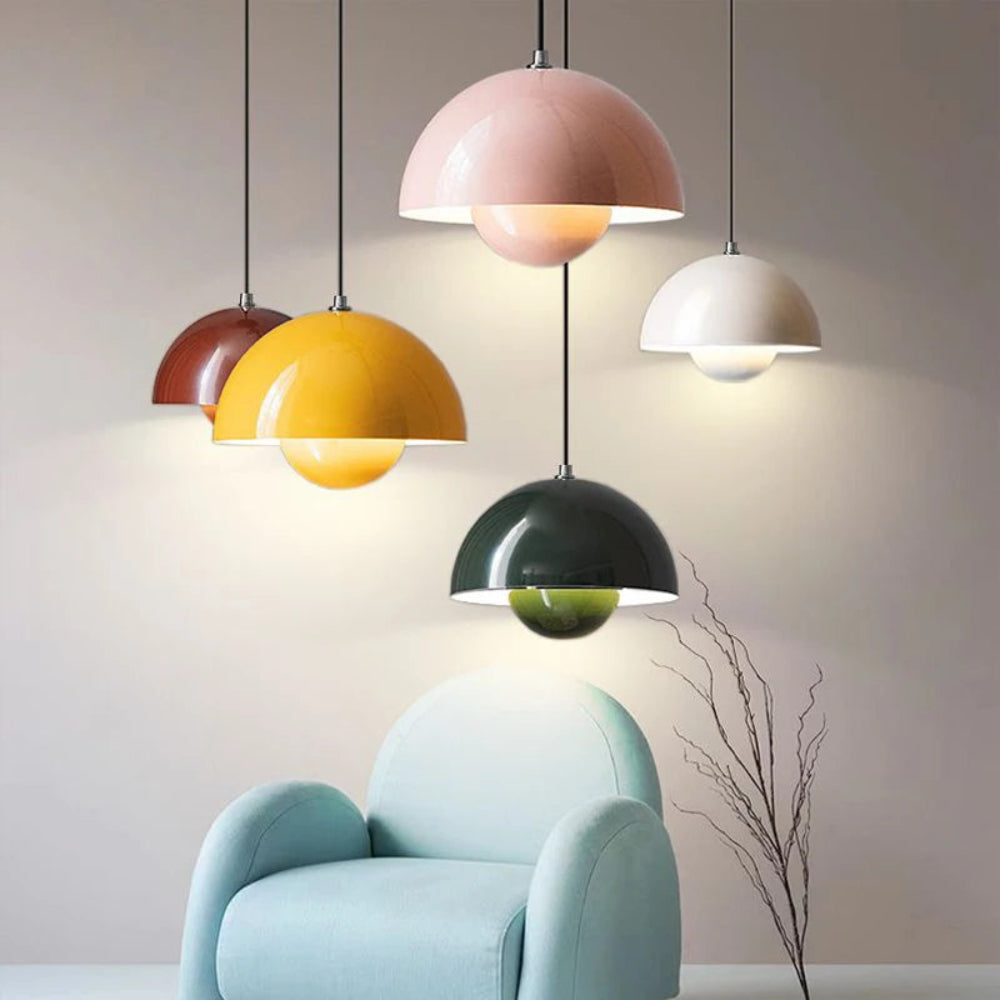 Moderne Halbrund-Hängeleuchte Bunt Skandinavisches Design