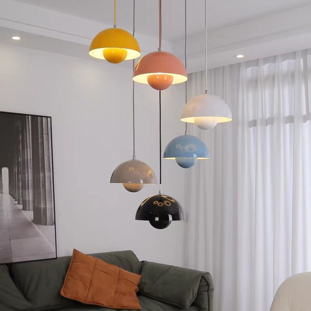Moderne Halbrund-Hängeleuchte Bunt Skandinavisches Design