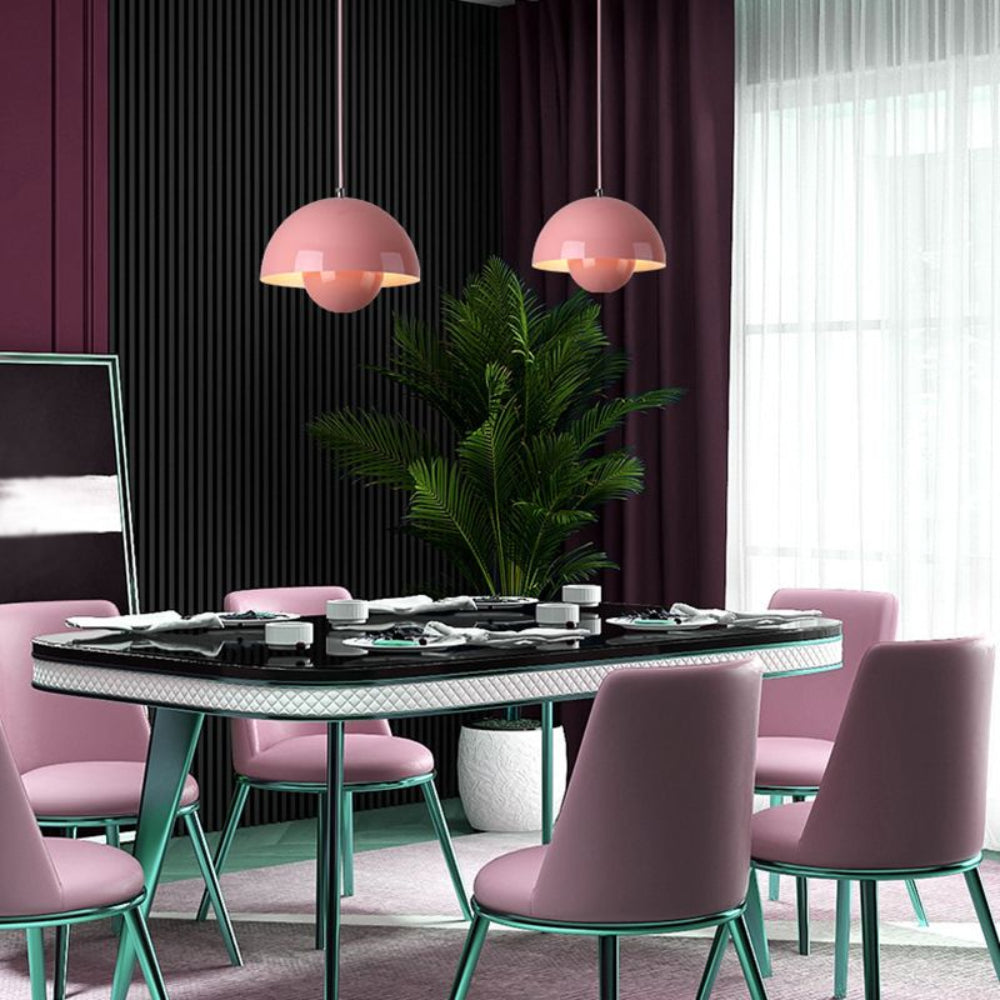 Moderne Halbrund-Hängeleuchte Bunt Skandinavisches Design