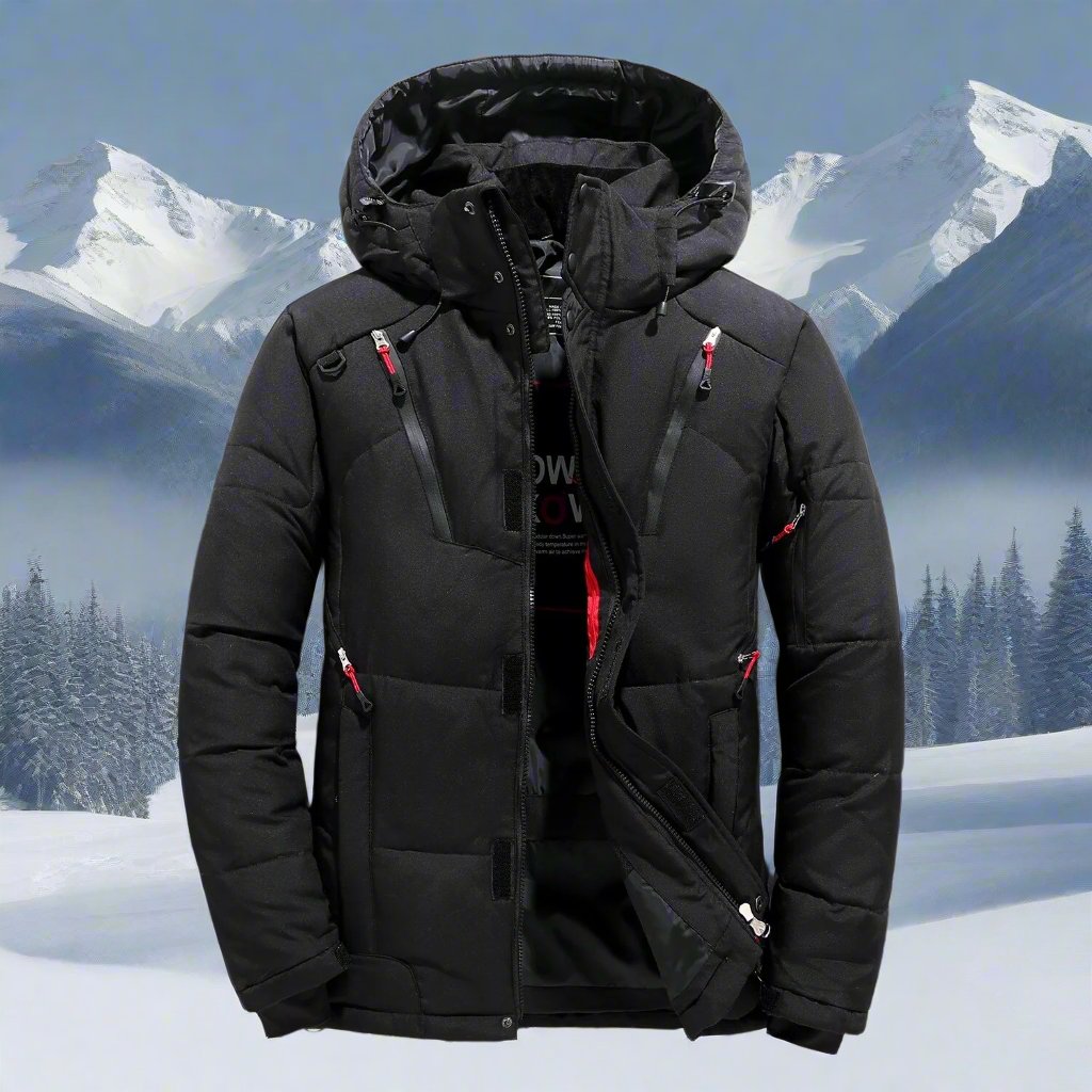 Mens Hooded Winter Jacket With Multi Pocket Design | Cold Season Style