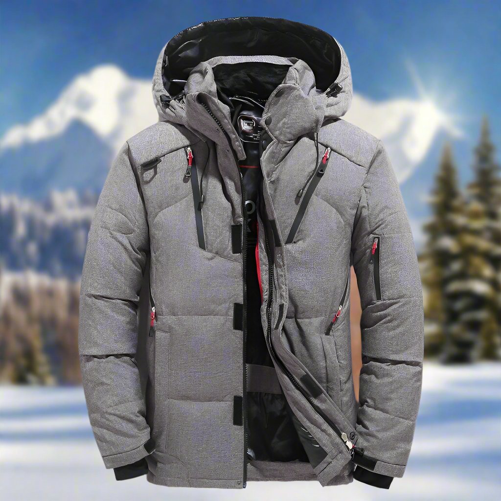 Mens Hooded Winter Jacket With Multi Pocket Design | Cold Season Style