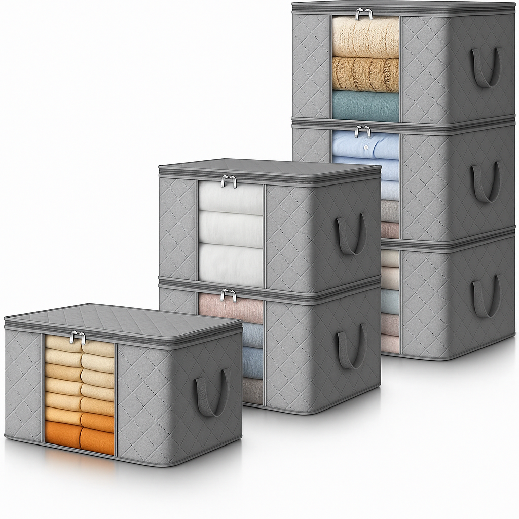 Foldable Clothes Organizers Boxes Zip Closure Storage Solution