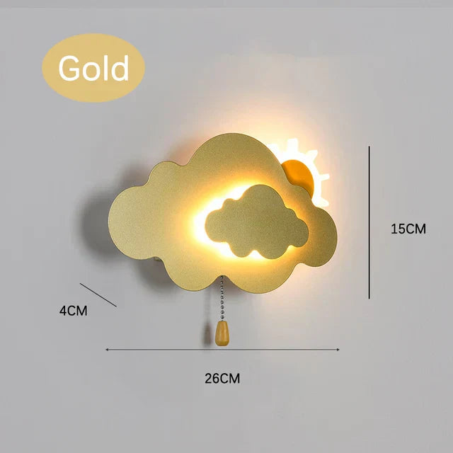 Children’s Cloud Bedroom Wall Lamp – Soft Glow Light