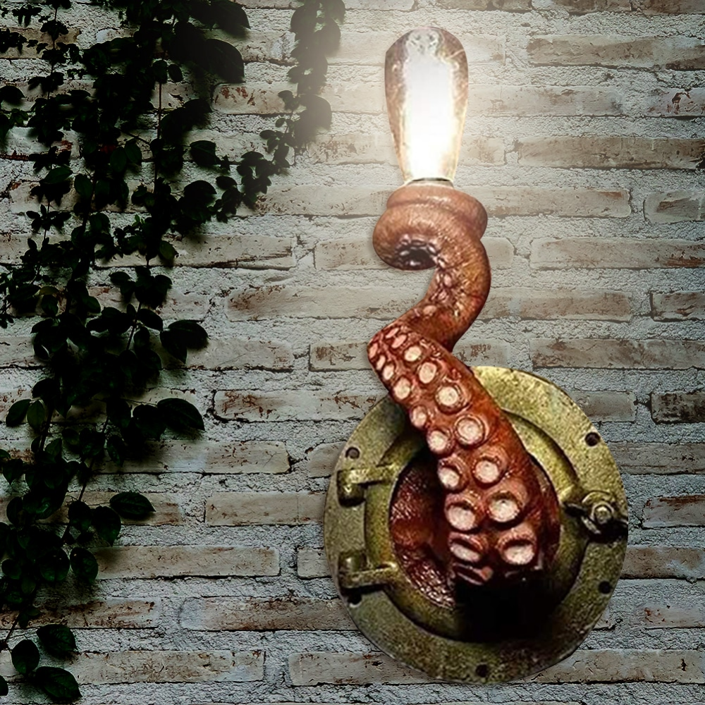 Oktopusarm-Wandlampe im Ozeanstil Wandfackel