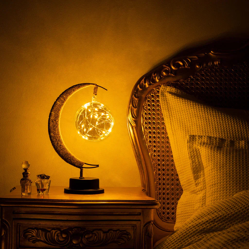 Mondförmige Tischlampe Weiches Stimmungslicht LED Dekoratives Licht