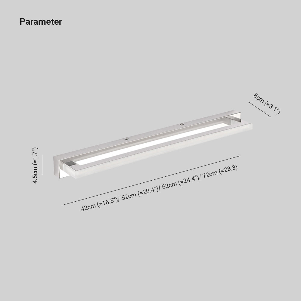 Rechteckige LED-Wandlampe Badezimmerspiegel Vorderbeleuchtung