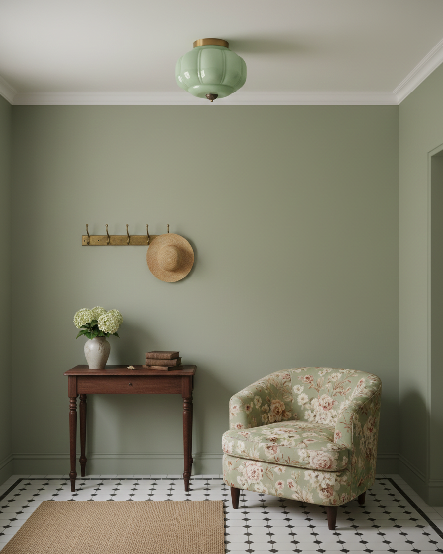 Deckenleuchte im Vintage-Stil mit Jade-Schimmer, Aufbaumontage