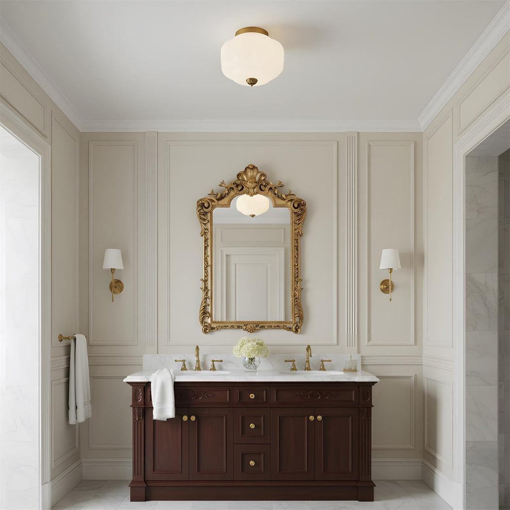 Deckenleuchte im Vintage-Stil mit Jade-Schimmer, Aufbaumontage