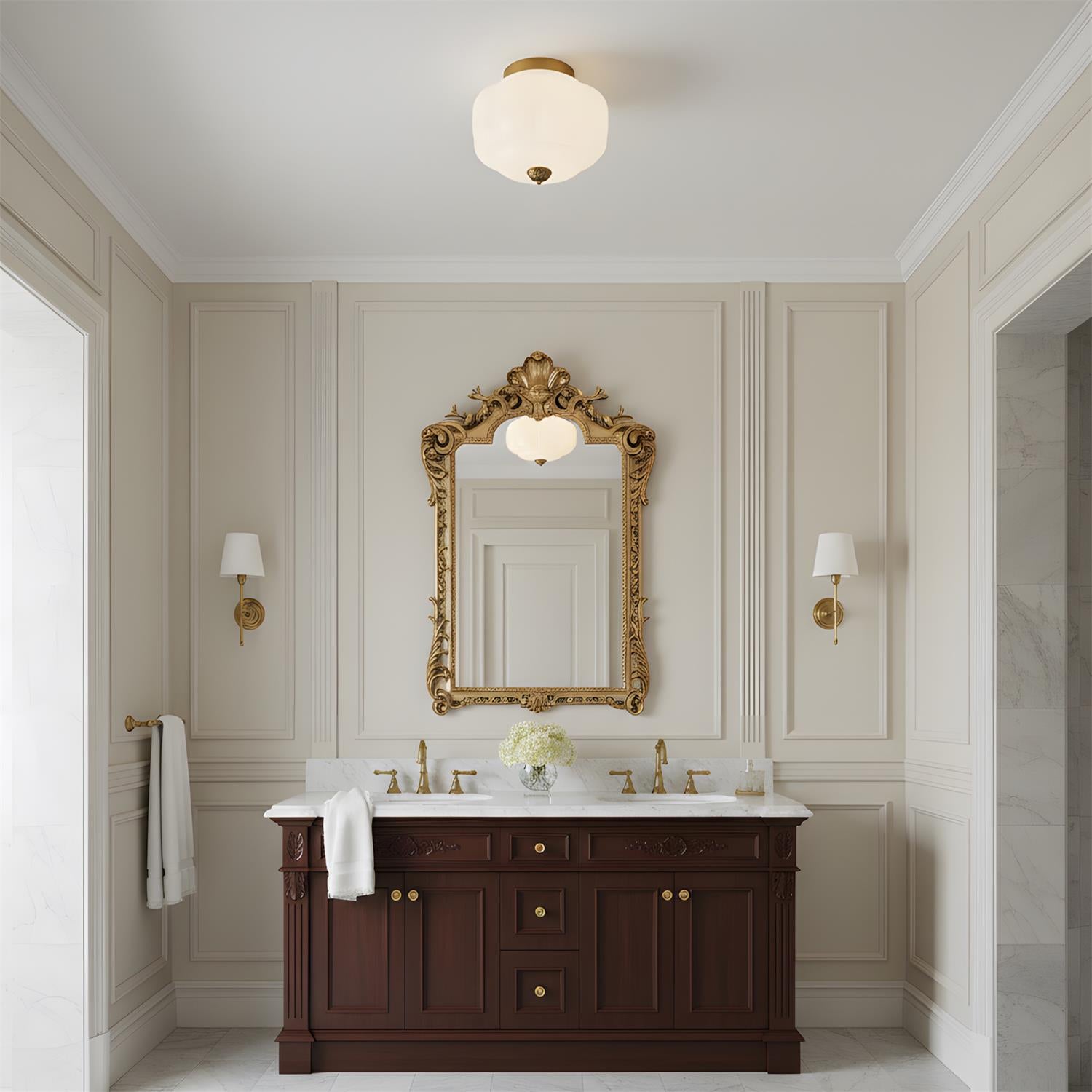 Deckenleuchte im Vintage-Stil mit Jade-Schimmer, Aufbaumontage