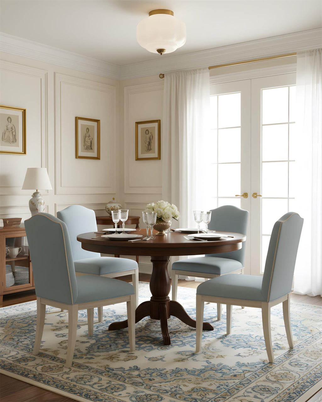 Deckenleuchte im Vintage-Stil mit Jade-Schimmer, Aufbaumontage