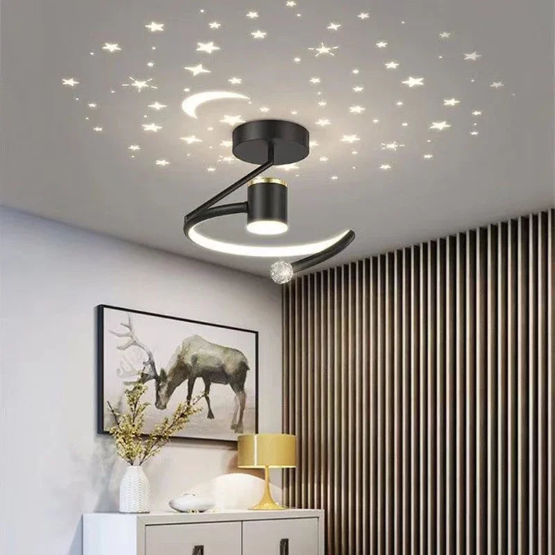 LED-Deckenleuchte mit Sterneneffekt, dimmbar, moderne Schlafzimmerlampe