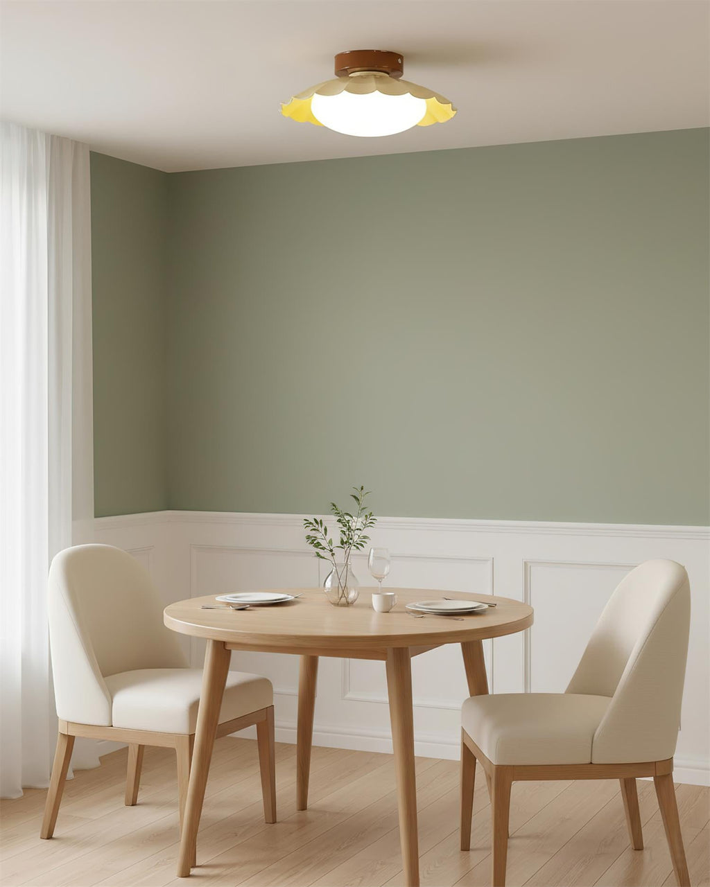 Gezackte LED-Deckenleuchte in Warmweiß
