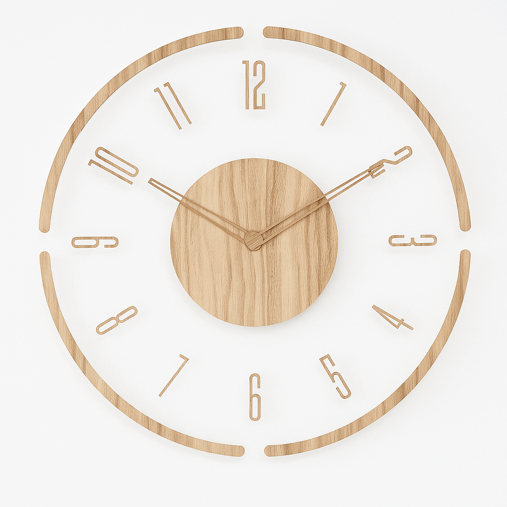 Minimalistische hölzerne Wanduhr geräuschloses Quarz-Design