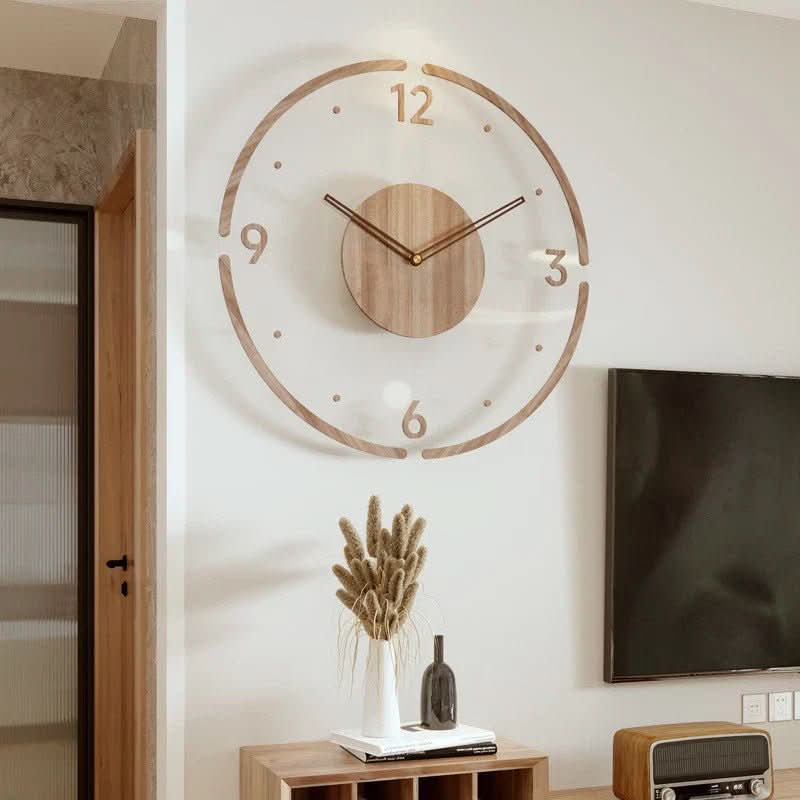 Minimalistische hölzerne Wanduhr geräuschloses Quarz-Design