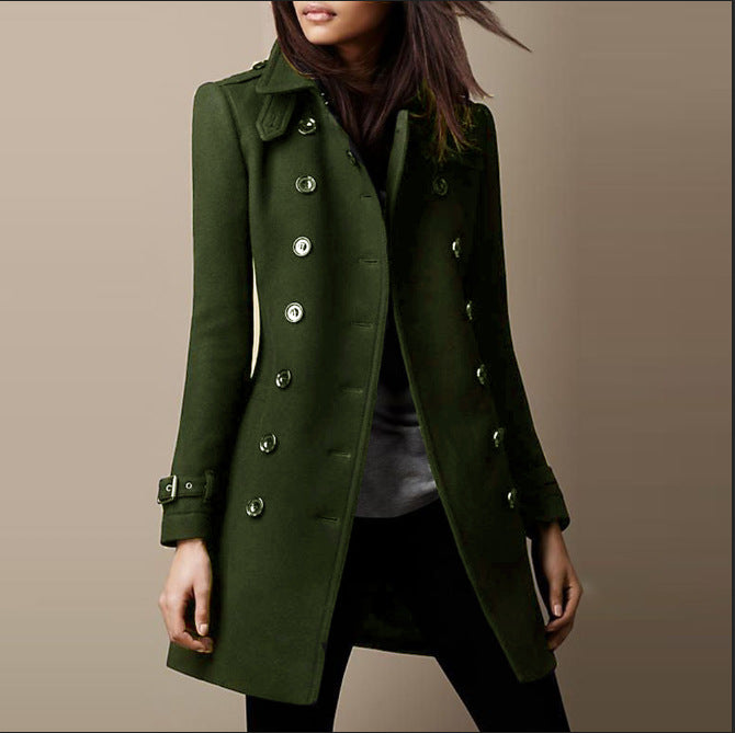 Women’s Tailored Double-Breasted Trench Coat | Mid-Thigh Length