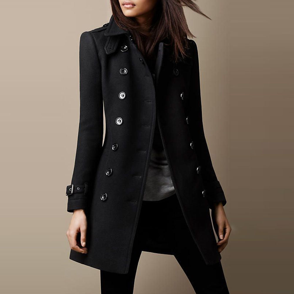 Women’s Tailored Double-Breasted Trench Coat | Mid-Thigh Length