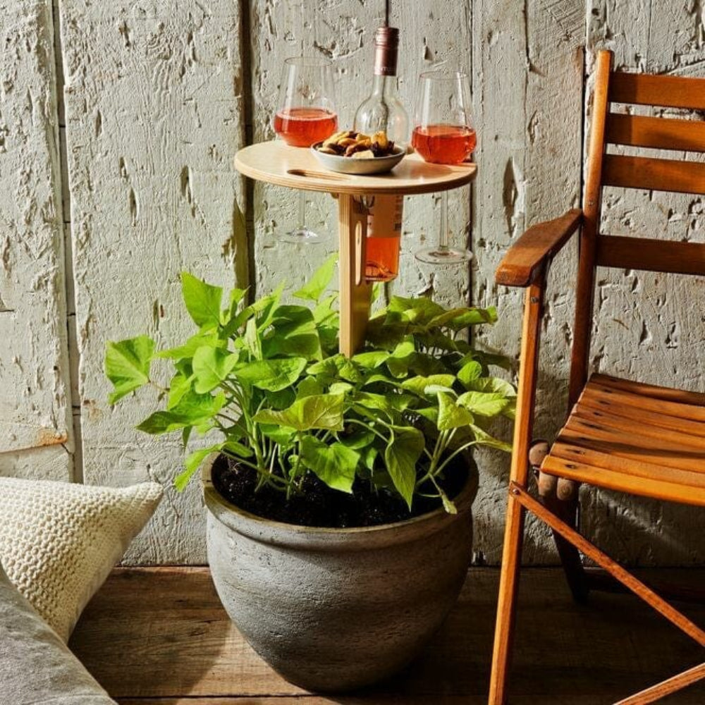 Foldable Outdoor Beverage Holder Stand for Garden and Travel