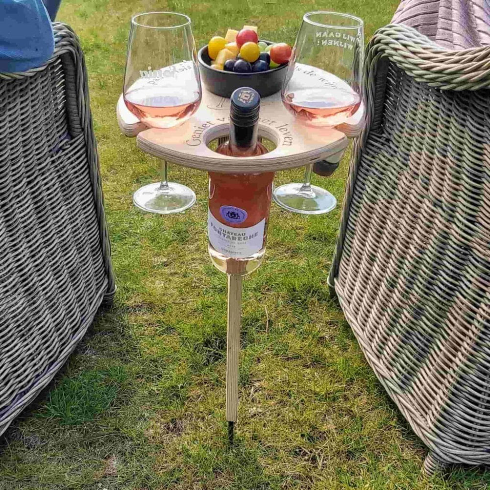 Foldable Outdoor Beverage Holder Stand for Garden and Travel