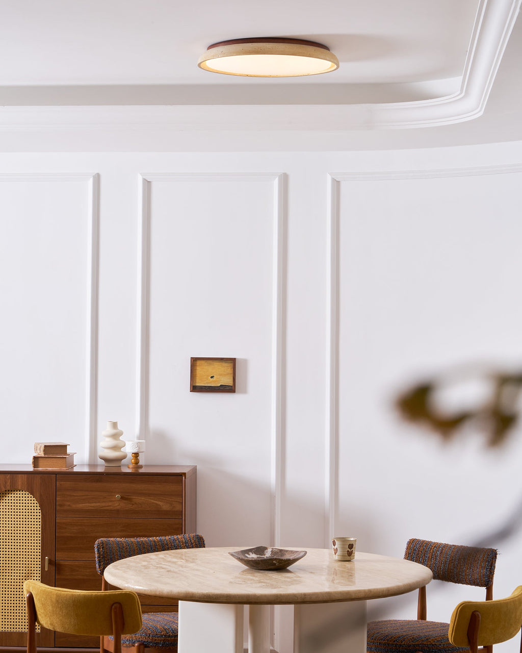 Modern Stone Effect Ceiling Light with Warm LED