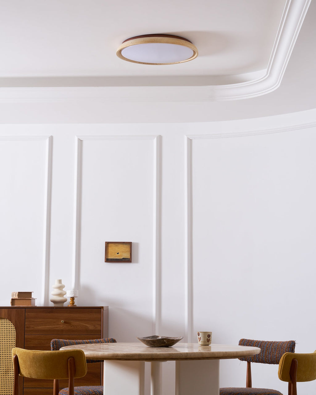 Modern Stone Effect Ceiling Light with Warm LED