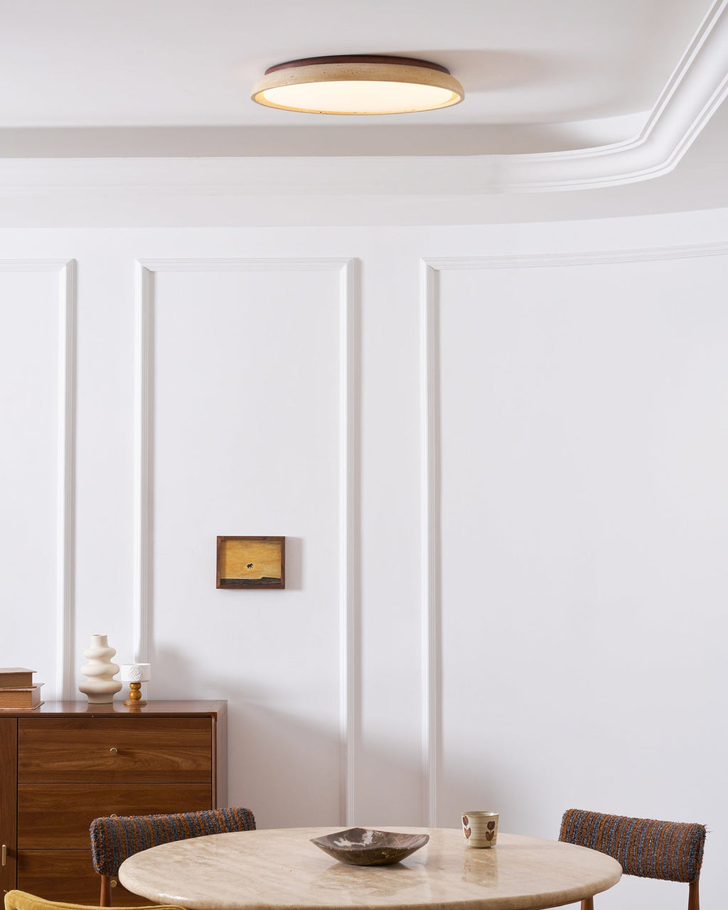 Modern Stone Effect Ceiling Light with Warm LED