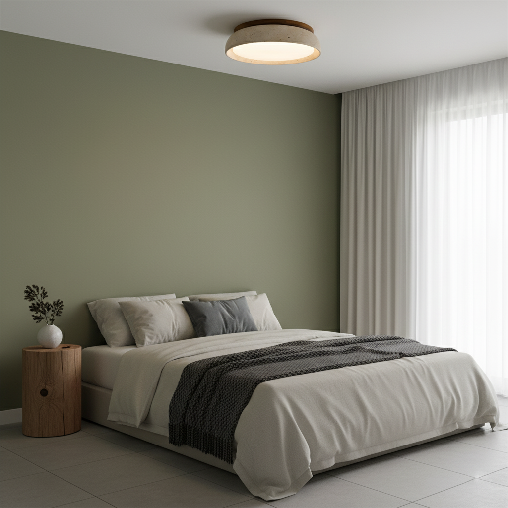 Modern Stone Effect Ceiling Light with Warm LED