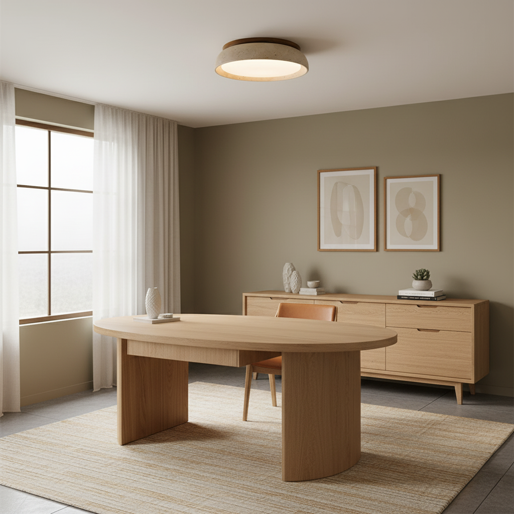 Modern Stone Effect Ceiling Light with Warm LED