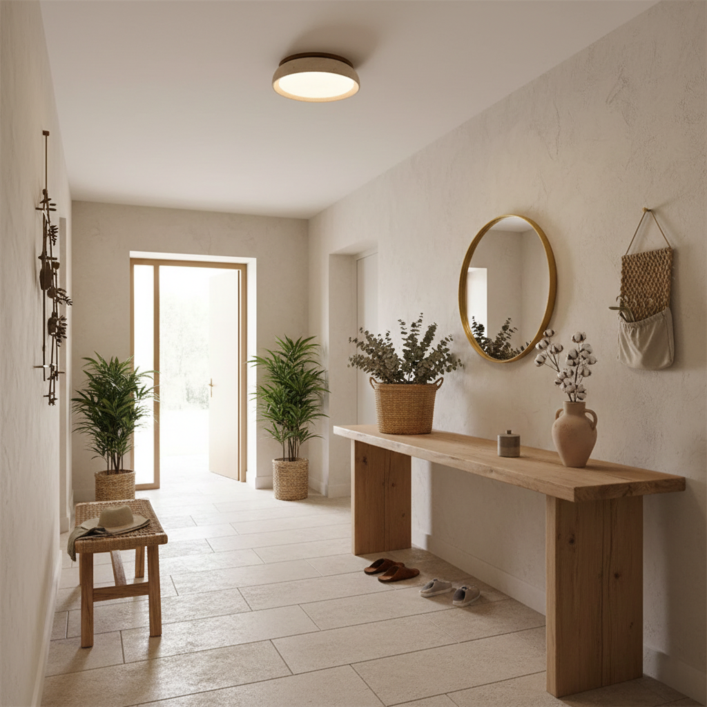 Modern Stone Effect Ceiling Light with Warm LED