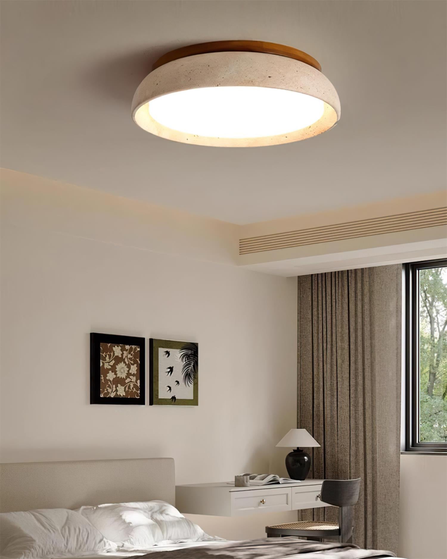 Modern Stone Effect Ceiling Light with Warm LED