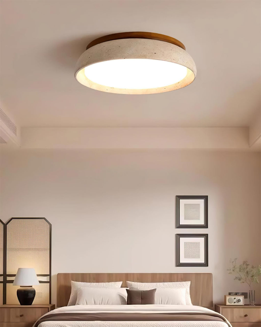 Modern Stone Effect Ceiling Light with Warm LED