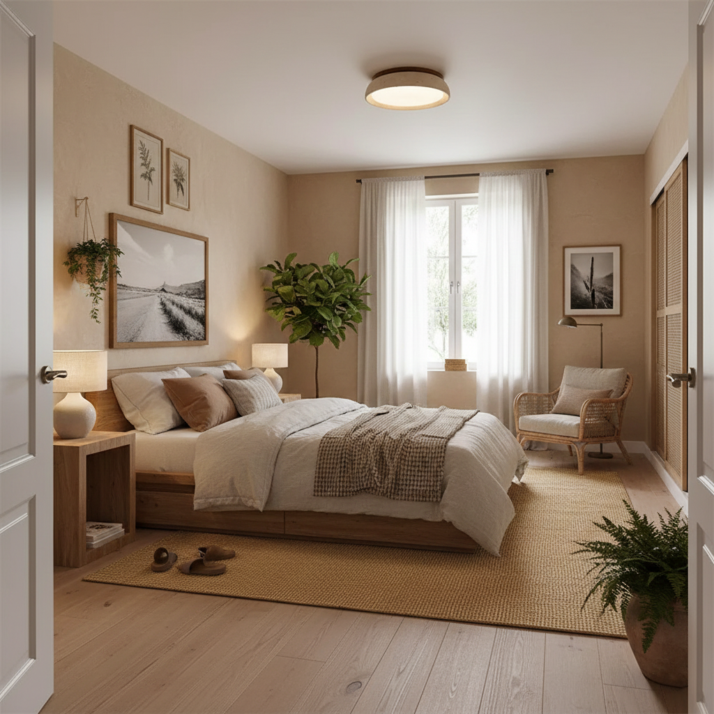 Modern Stone Effect Ceiling Light with Warm LED