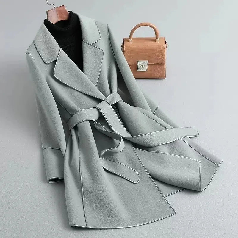 Womens Long Belted Coat | Defined Outline