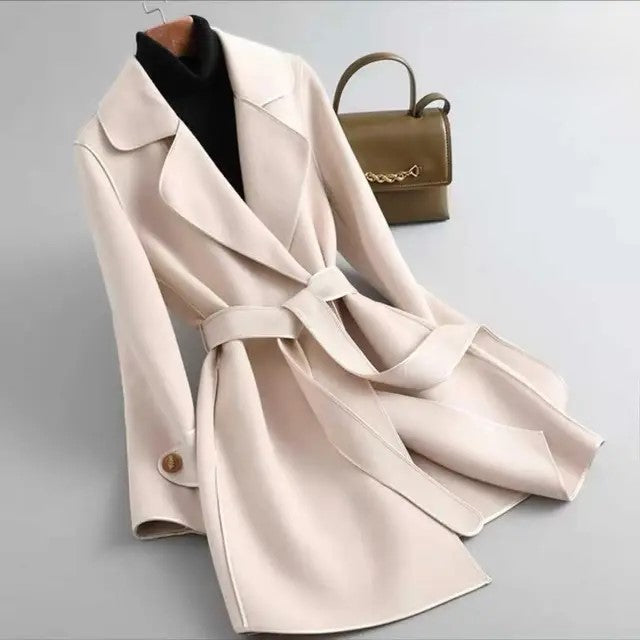 Womens Long Belted Coat | Defined Outline
